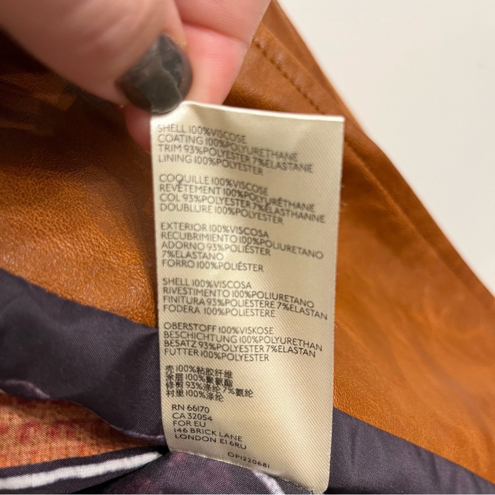 Anthropologie Cognac Tan Leather Suede Jacket - Picture 8 of 11
